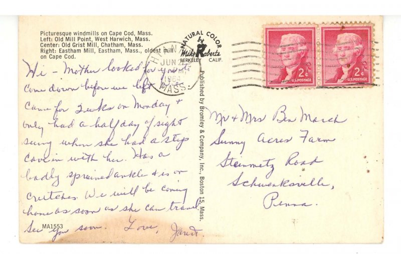 MA - Cape Cod, Eastham, Chatham & West Harwich. Windmills