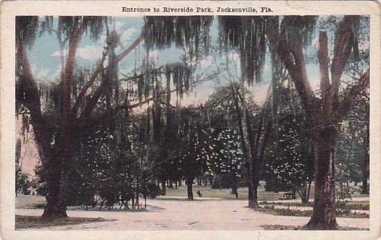 Florida Jacksonville Entrance To Riverside Park 1940