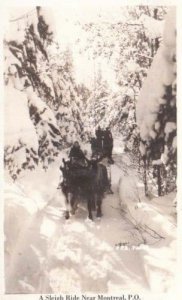 Montreal Canadian Canada Snow Ski Slope Sleigh Ride Real Photo Postcard