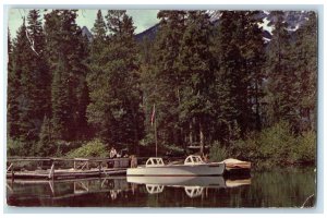 1954 Jenny Lake In The Heart Of Teton And Rawhide Motel Jackson Wyoming Postcard