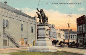 J40/ Oshkosh Wisconsin Postcard c1910 Soldiers Monument  233