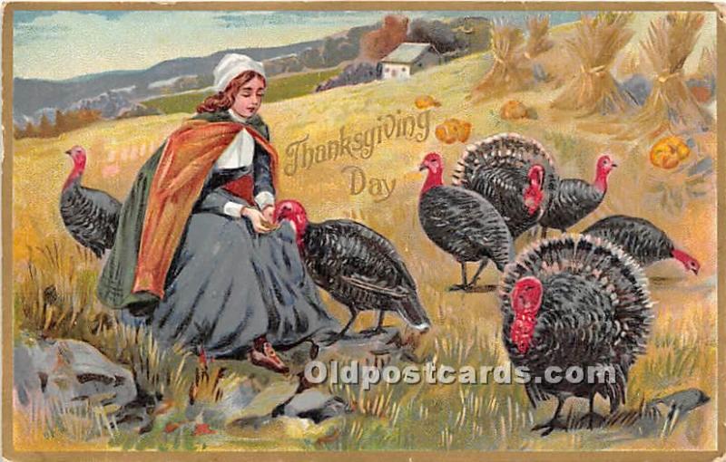 Thanksgiving Old Vintage Antique Postcard Post Card Tucks 1909