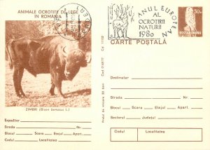 Set of 20 postal stationery postcards animals protected by law in Romania 1980