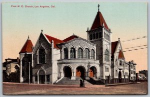 Los Angeles California c1910 Postcard First M.E. Church