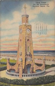 Florida Daytona Clock Tower On The Boardwalk 1953 Curteich