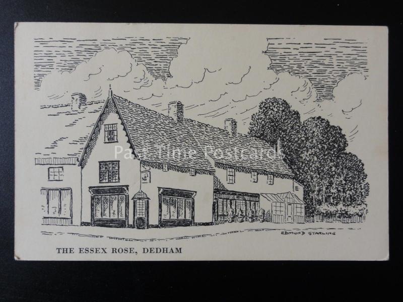 Essex DEDHAM The Essex Rose - Art by Edmund Starling c1965 - Old Postcard 