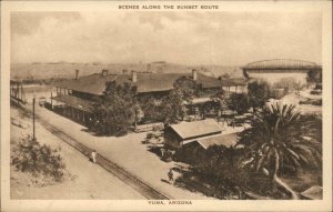 Yuma AZ Sunset Route RR Train Station Depot c1915 Postcard