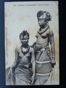 Africa Senegal AFRIQUE OCCIDENTALE Jeunes Foulahs c1906 Postcard by Fortier