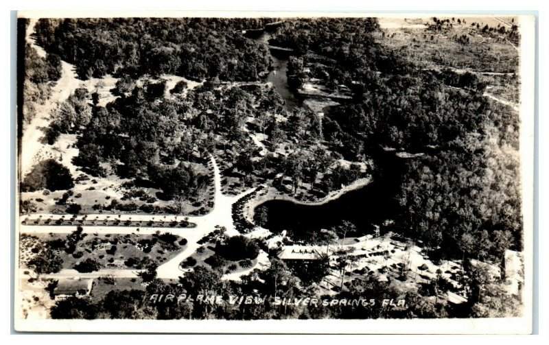 RPPC Airplane View, Silver Springs, FL Real Photo Postcard *6V(4)24