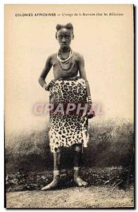 Old Postcard African Colonies L & # 39usage fur among African