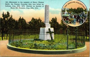 VTG Monument To Henry Weston Smith Black Hills Deadwood South Dakota SD Postcard