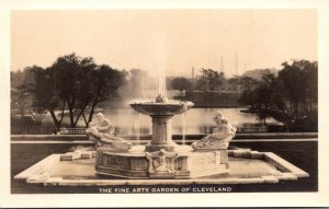 Ohio Cleveland The Fine Arts Garden Fountain Real Photo