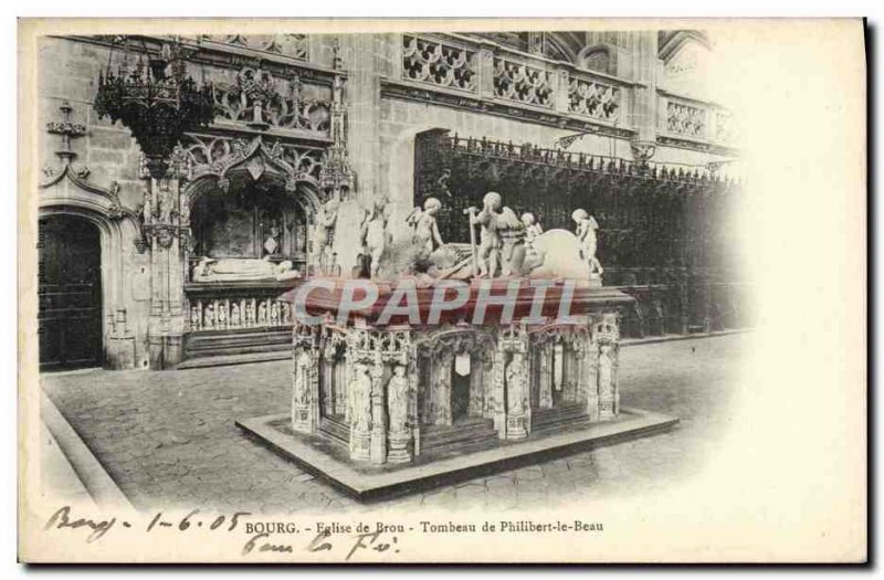 Old Postcard Bourg Brou Church Tomb of Philibert le Beau