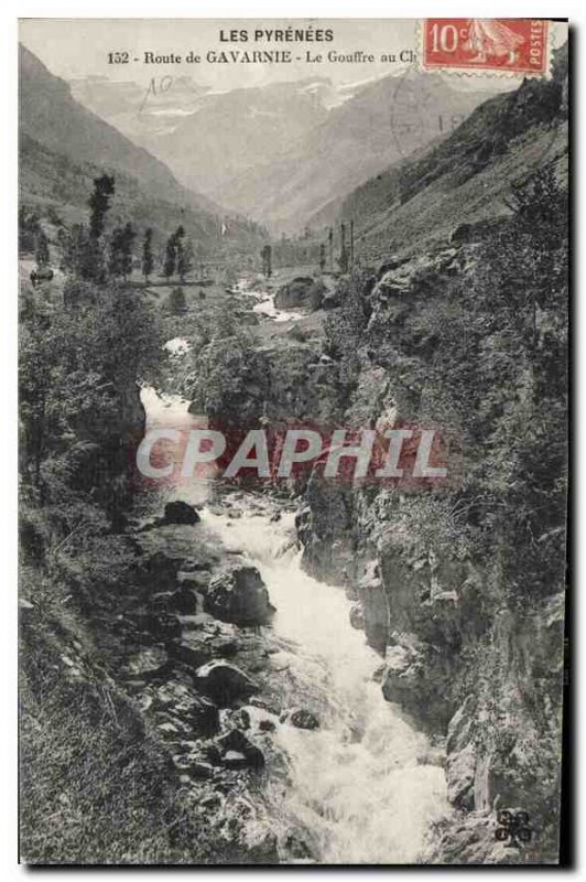 Old Postcard Gavarnie The Pyrenees road Chasm Chaos