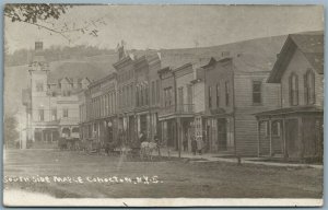 GOHOCTON NY MAPLE AVENUE 1909 ANTIQUE REAL PHOTO POSTCARD RPPC w/ CORK CANCEL