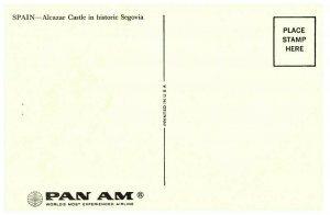 Pan Am Pan American Airways Travel Postcard Series Alcazar Castle Segovia Spain