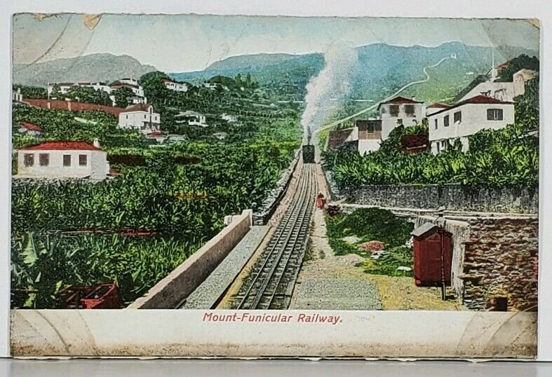 Portugal Mount-Funicular Railway Antique Postcard K1