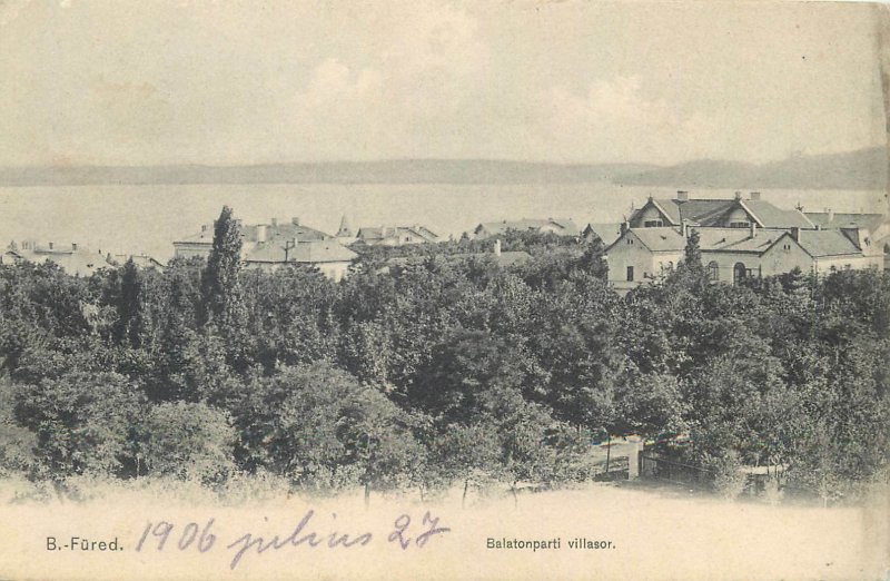 Postcard Hungary Balatonfured 1906 scenic view