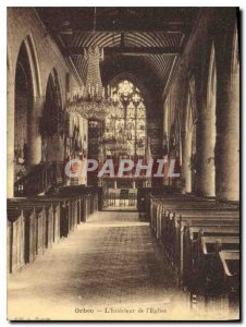 Postcard Old Orbec The Interior of the Church