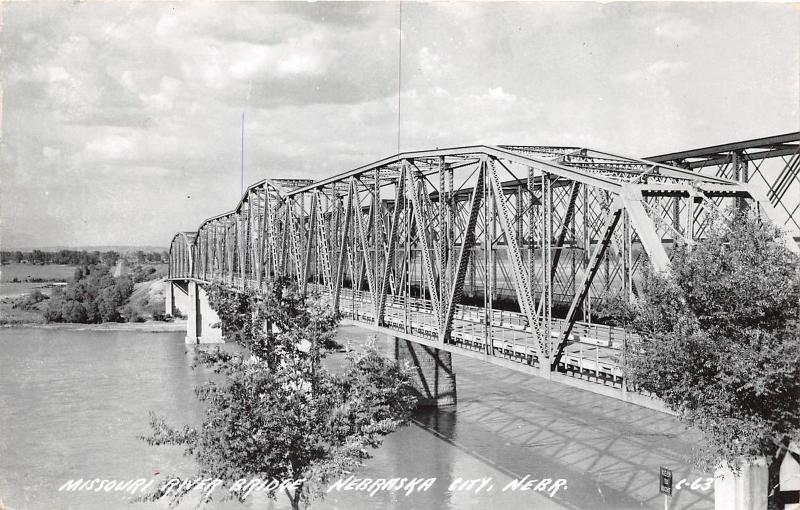 B19/ Nebraska City Ne Real Photo RPPC Postcard 1961 Missouri River Bridge 2