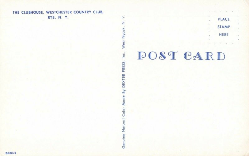 Postcard Clubhouse Westchester Country Club Rye New York
