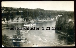 h990 - FENELON FALLS Ontario 1930s River Steamer. Real Photo Postcard