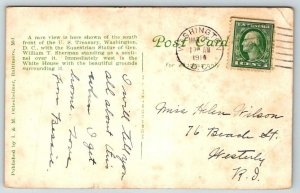 US Treasury & Sherman  Statue  Washington DC  Postcard  1914