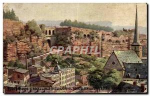 Old Postcard Luxembourg L Bock and the Lower Town of Grund mit Bockfelsen