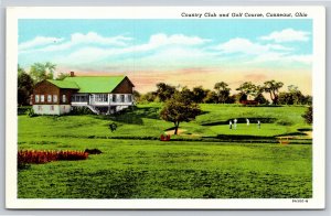 Conneaut Ohio~Country Club & Golf Course~Vintage Linen Postcard
