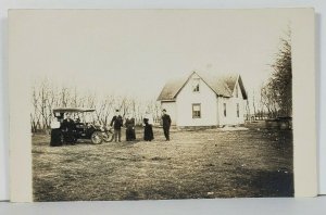 Bronson Minnesota RPPC 1912 Family Posing with Automobile Real Photo Postcard O6