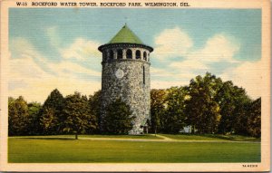 Vtg 1940s Rockford Water Tower Rockford Park Wilmington Delaware DE Postcard