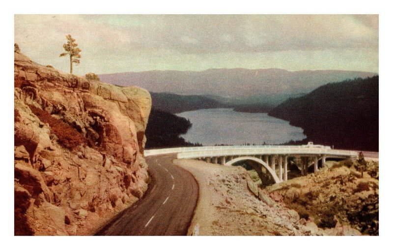 Sierra Nevada Donner Pass California Vintage Postcard Highway 40