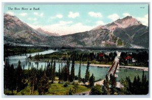 c1910 The Bow River Mountain at Banff Alberta Canada Vintage Postcard