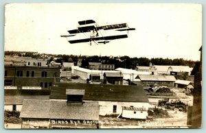 Groton South Dakota Fantasy Bi-Plane~Potter Farm Implements~Tractor~1912 RPPC 