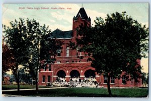 North Platte Nebraska NE Postcard North Platte High School c1909 Vintage Antique