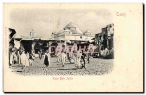 Old Postcard Tunisia Tunis Place Bab Suika