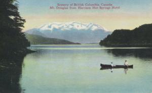 Serene Canoe On Harrison Lake BC Harrison Hot Springs Hotel Tourism Postcard D23