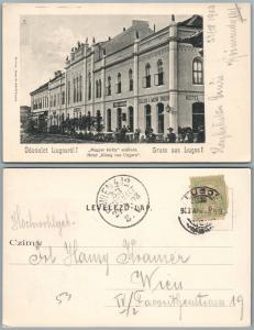 LUGOS HUNGARY 1908 ANTIQUE POSTCARD w/ STAMP