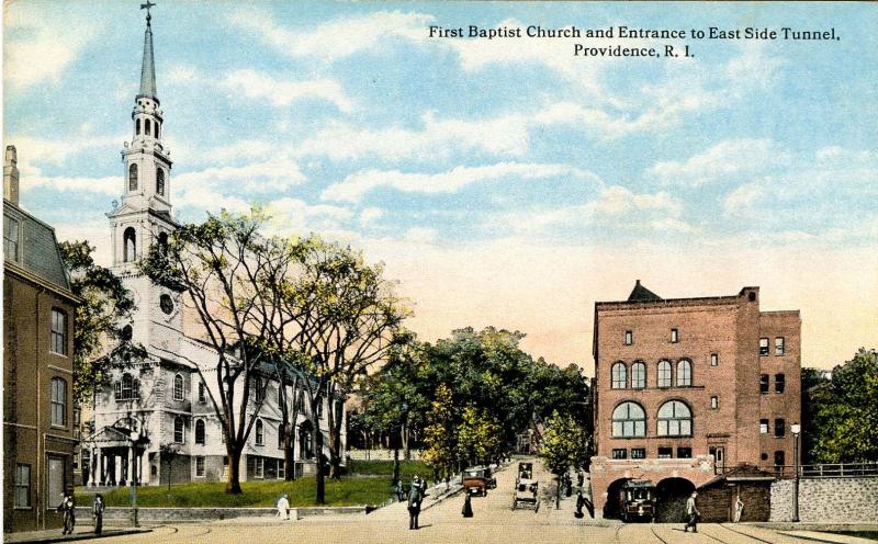 RI - Providence.  First Baptist Church and Entrance to East Side Tunnel