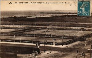 CPA DEAUVILLE - Plage Fleurie - Les Tennis vue vers les Jetée (515676)