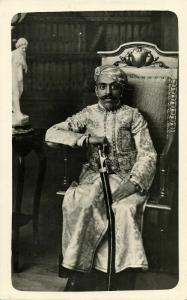 india, Shri Maharana Bhupal Singh Bahadur KCIE of Udaipur (1930s) Verbros RPPC