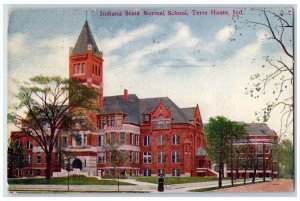 1909 Indiana State Normal School Exterior Building Terre Haute Indiana Postcard