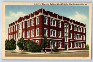 1940 Alexandria Louisiana Postcard Religious Education Building First Methodist
