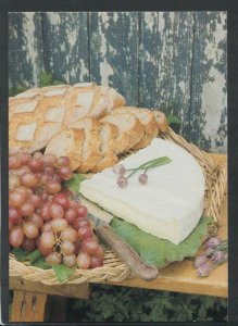 Food Postcard - Tea Time Tea, Farmhouse Harvest, Bread, Cheese, Grapes  RR6466