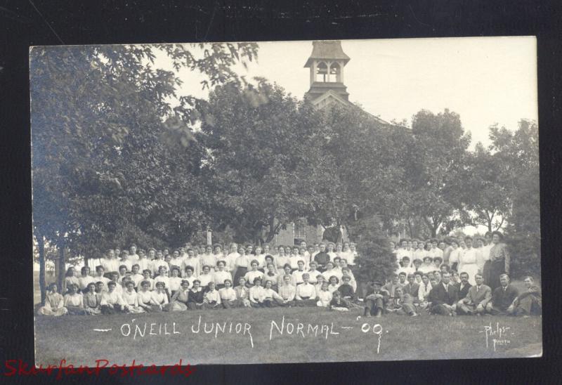 RPPC O'NEILL NEBRASKA JUNIOR STATE NORMAL SCHOOL 1909 REAL PHOTO POSTCARD