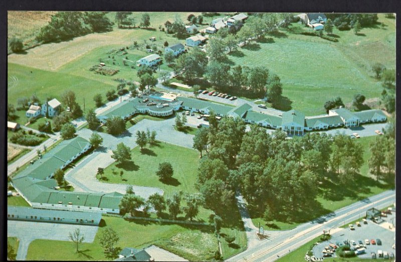 Pennsylvania DENVER Aerial View of Colonial Motor Lodge US Rt 222  - Chrome