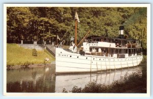 MOTALA, SWEDEN ~ Passenger Boat Diana VON PLATENS GRAVE Postcard