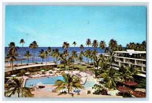 1965 Beach and Swimming Pool, Dorado Hilton Dorado Puerto Rico Postcard