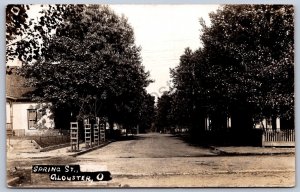 K47/ Glouster Ohio RPPC Postcard c1910 Spring Street Homes 136