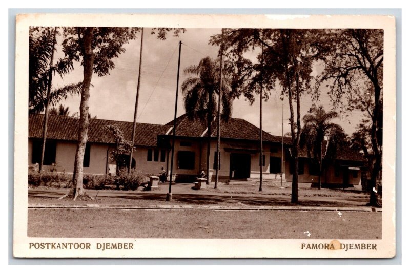 RPPC Post Office Djember Jember Java Indonesia UNP Postcard H21